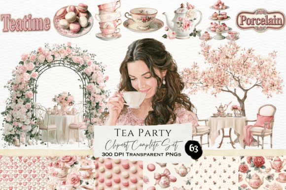 Download Tea Party Watercolor Clipart Set - Art Collection