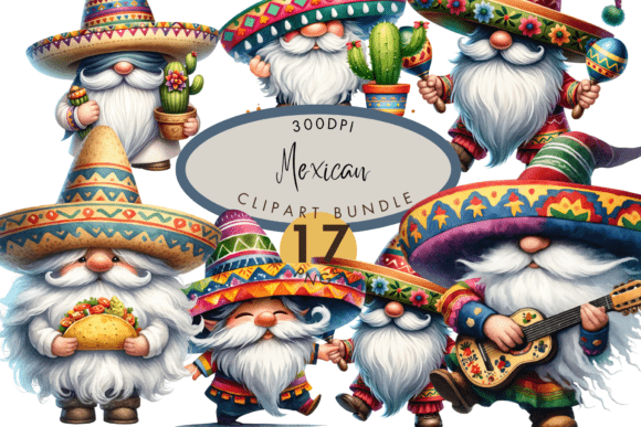 Download Mexican Fiesta Gnome Clipart Bundle PNG - Art Collection