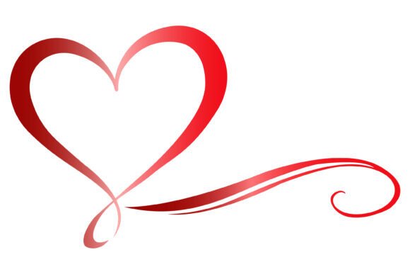 Download Red Heart SVG Flourish Swirl Line Art - Art Collection