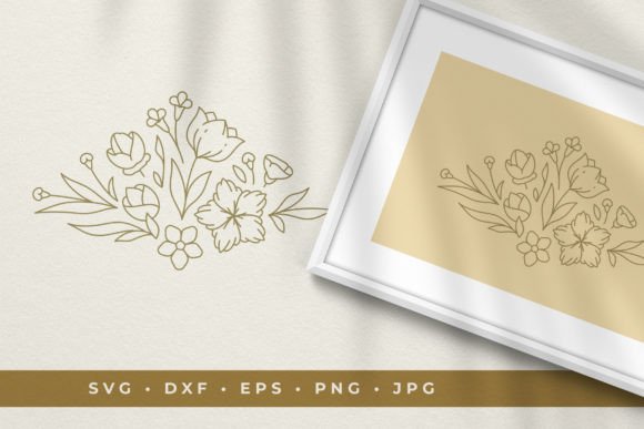 Download Floral Vignette Line Art Design Element - Art Collection
