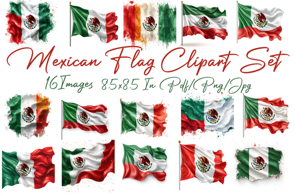 Download Mexican Flag Clipart Set - Art Collection