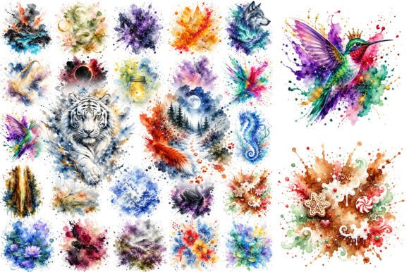 Download 100 Watercolor Splash Nature Clipart PNG - Art Collection