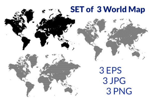 Download Set of Three World Map Symbol Isolated - Isolated Collection