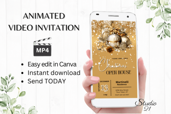 Download Falling Snow Christmas Holiday Invite - Premium Resources