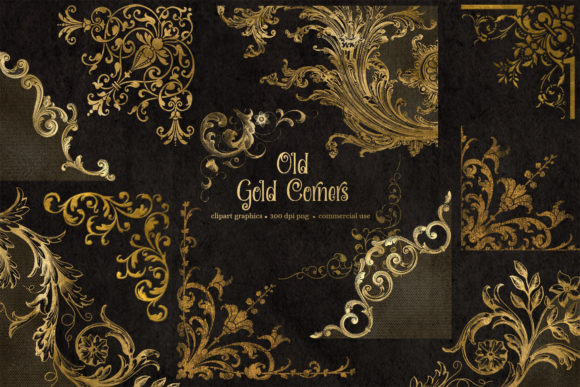 Download Old Gold Corners Clipart - Art Collection
