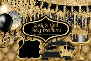 Download Black and Gold Party Decorations Clipart - Art Collection