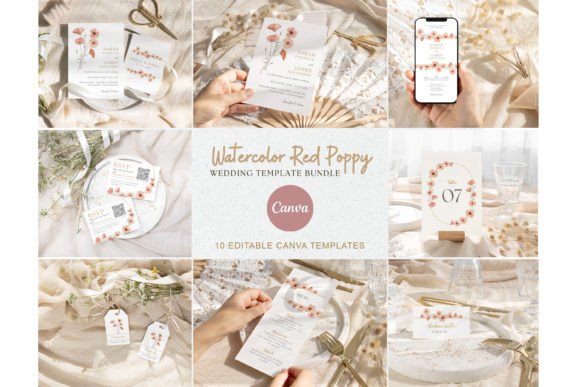 Download Watercolor Poppy Flower Wedding Template - Wedding template Collection