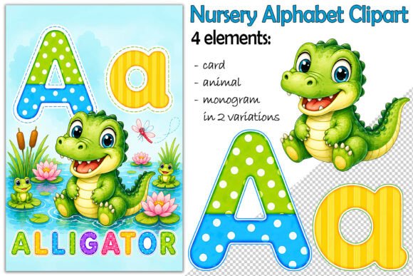 Download Alphabet Clipart Letter a, Alligator PNG - Art Collection